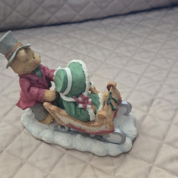 Christmas Figurine Cherished Teddies 5'' long 3'' wide 4.5" tall - Picture 4 of 9